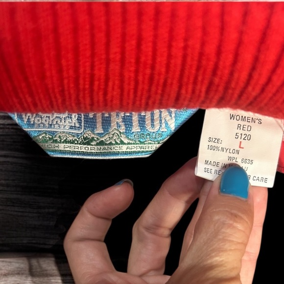 Vintage 80s Woolrich Teton Red Full Zip Rain coat - perfect condition! Womens L - Picture 6 of 6